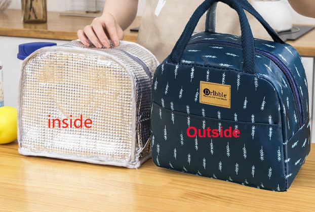 Dribble Deluxe Insulated Lunch Bag for Office School Travel, Hot Cold Food Carrier