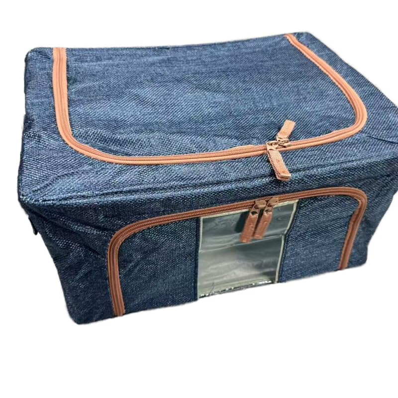 Dribble Foldable Steel Frame Clothes Storage Organizer Box 24L Blue