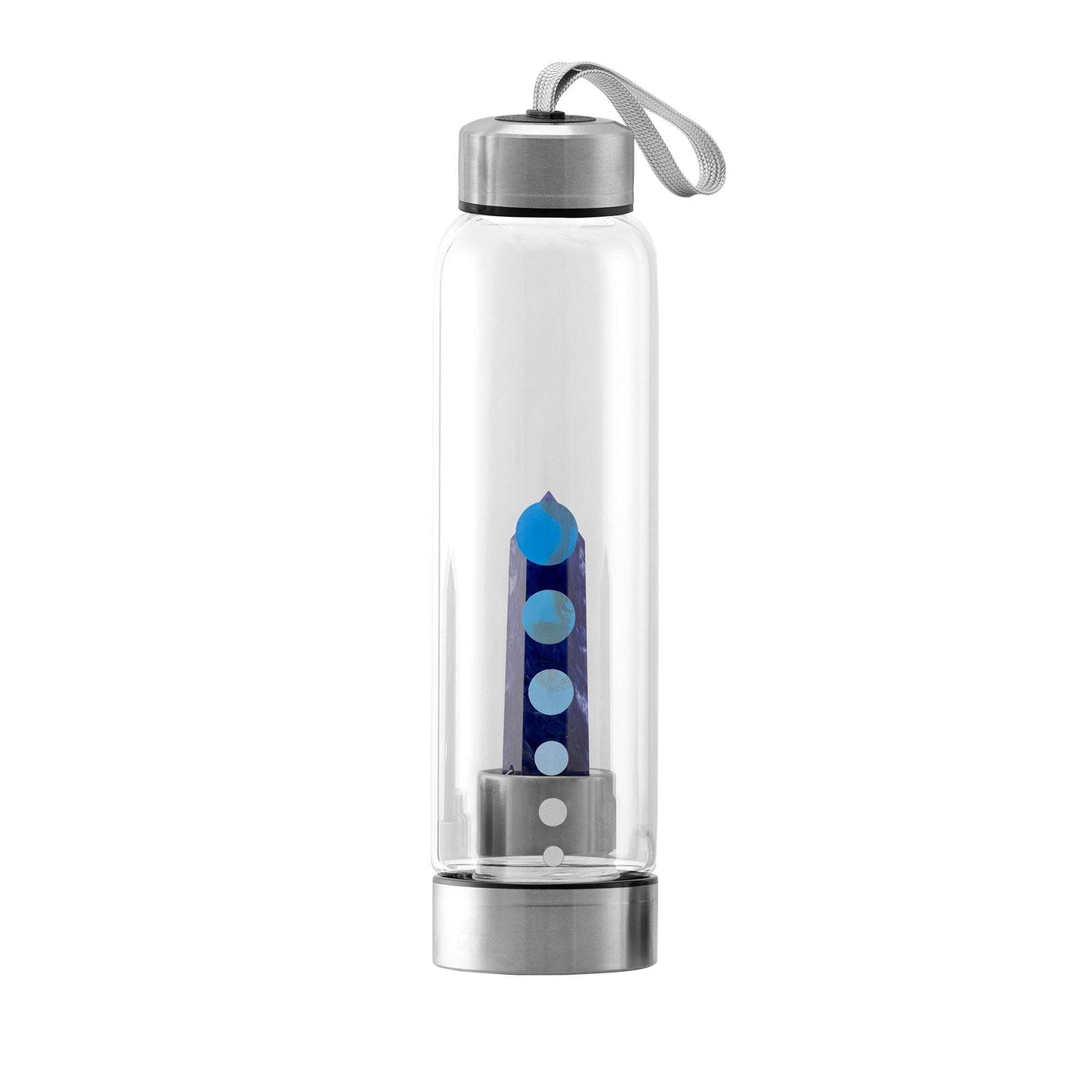 HydraMineral Crystal Energizer Water Bottle with Quartz Stones, Leak-Proof, BPA-Free