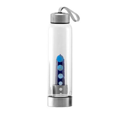 HydraMineral Crystal Energizer Water Bottle with Quartz Stones, Leak-Proof, BPA-Free