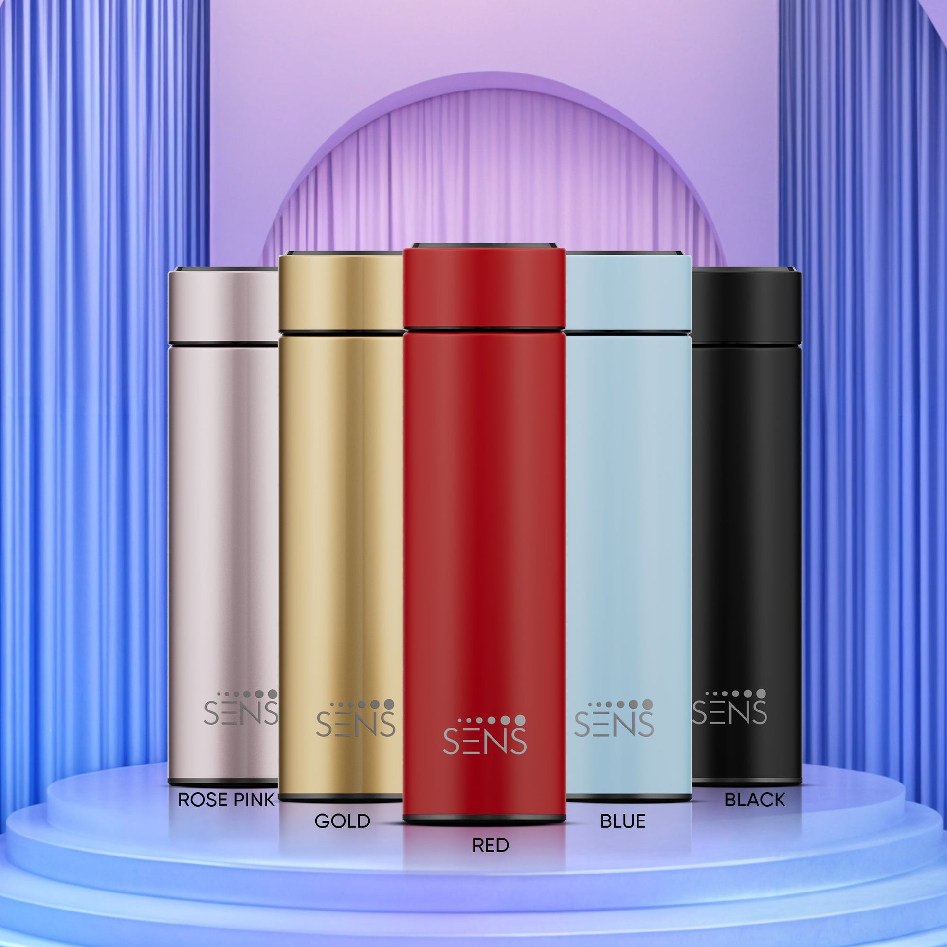 Hydra Smart 500ML Insulated Stainless Steel Bottle with Temperature Display & Tea Filter
