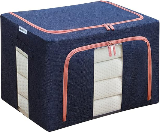Dribble Foldable Steel Frame Clothes Storage Organizer Box 24L Blue