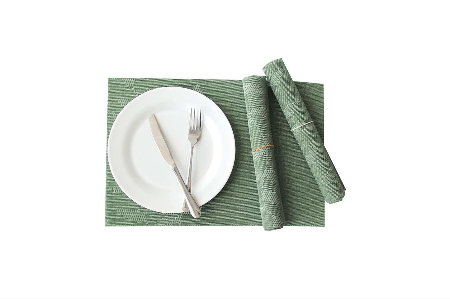 Dribble Urban Leaf PVC Placemats Set of 6 Heat-Resistant Washable Table Mats