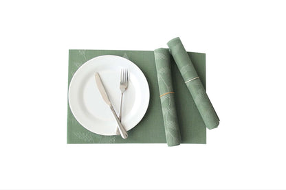 Dribble Urban Leaf PVC Placemats Set of 6 Heat-Resistant Washable Table Mats