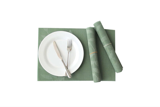 Dribble Urban Leaf PVC Placemats Set of 6 Heat-Resistant Washable Table Mats