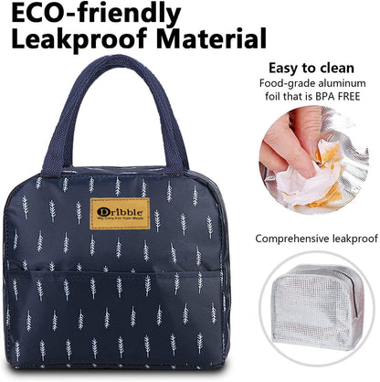Dribble Deluxe Insulated Lunch Bag for Office School Travel, Hot Cold Food Carrier