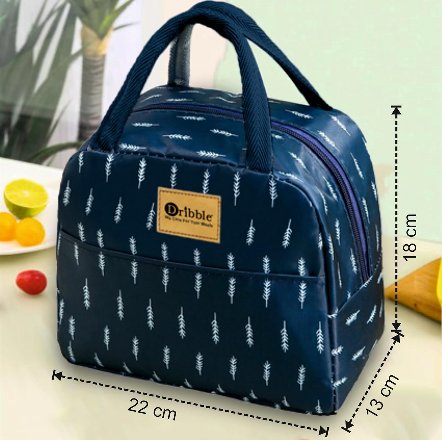 Dribble Deluxe Insulated Lunch Bag for Office School Travel, Hot Cold Food Carrier
