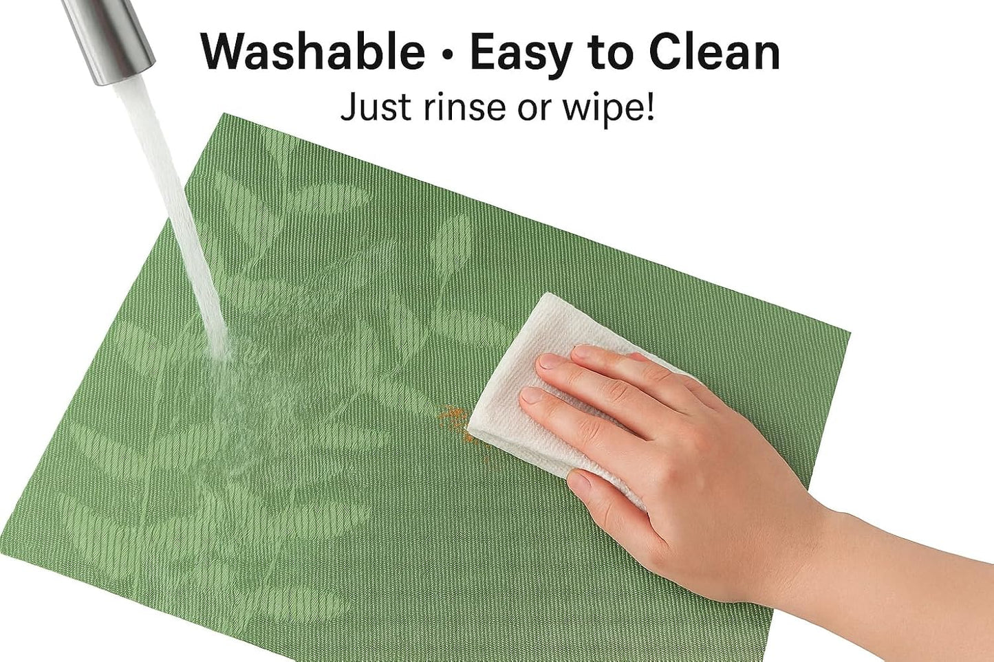 Dribble Urban Leaf PVC Placemats Set of 6 Heat-Resistant Washable Table Mats
