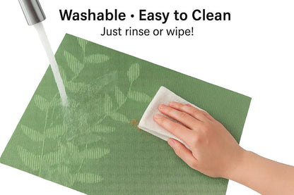 Dribble Urban Leaf PVC Placemats Set of 6 Heat-Resistant Washable Table Mats