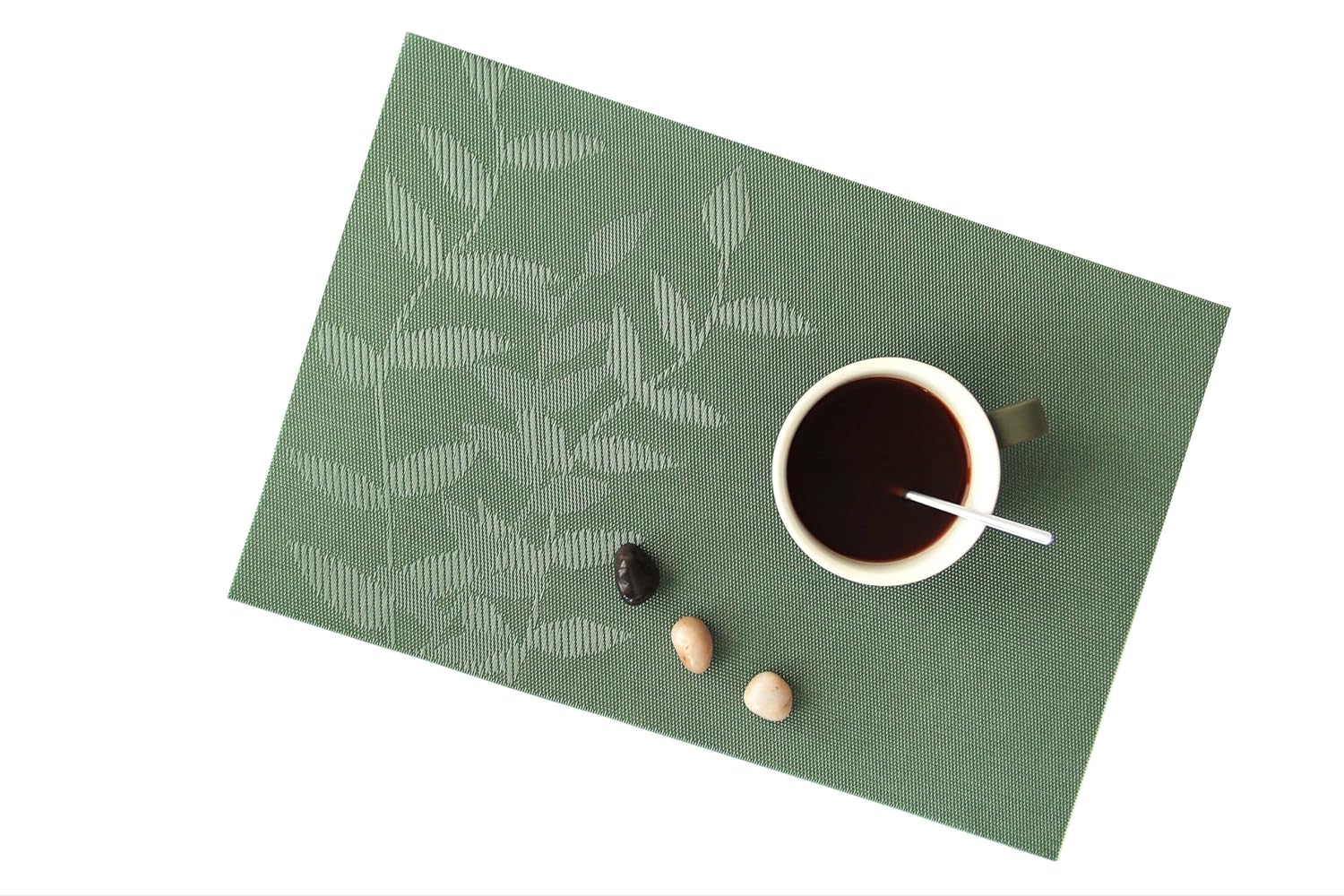 Dribble Urban Leaf PVC Placemats Set of 6 Heat-Resistant Washable Table Mats